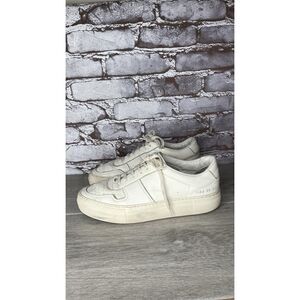 Woman by Common Projects Summer Bball Low Ivory Bone Leather Sneakers Women 39EU